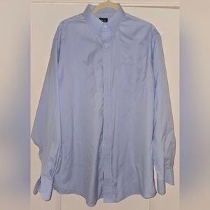 Jos A Bank Men's Traveler Blue Dress Shirt No Wrinkle Size 17-36 Traditonal Fit